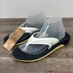 Reef Girls Slap 3 White & Lime Flip Flops | Women’s Size 10 | New With Tags